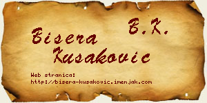 Bisera Kušaković vizit kartica